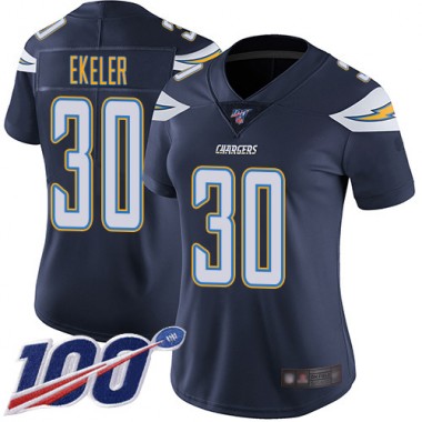 Los Angeles Chargers NFL Football Austin Ekeler Navy Blue Jersey Women Limited 30 Home 100th Season Vapor Untouchable